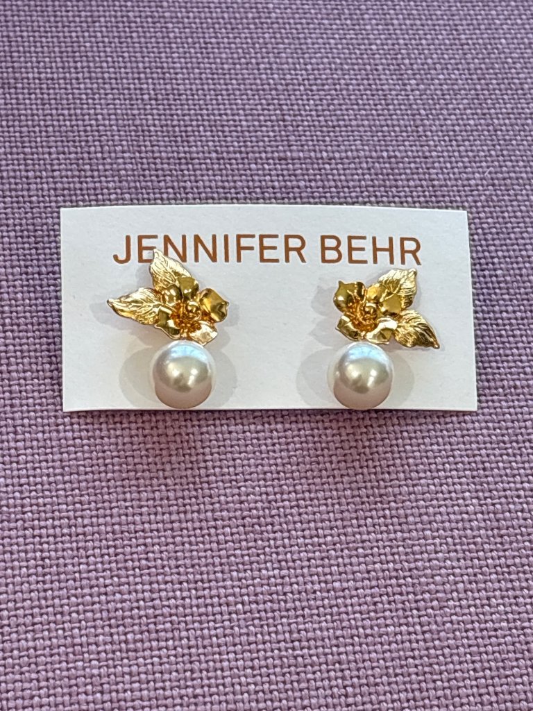 Jennifer Behr Gold Rici Earrings One Size New Womens Jewelry Pearl — image 4 of 8